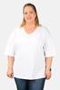 Women's Style Big Size T-Shirt Plus Size V-Neck Viscose T-Shirt White