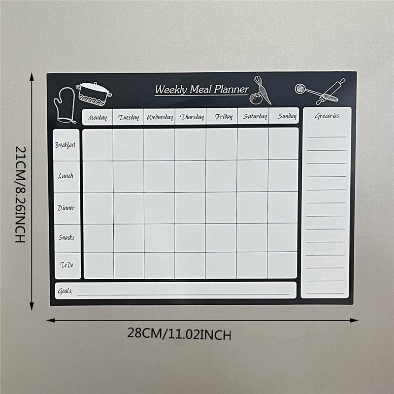 Soft Magnetic Erasable Refrigerator Message Board Sticker Pvc Writing Board Whiteboard Day Weekly Month Plan Table