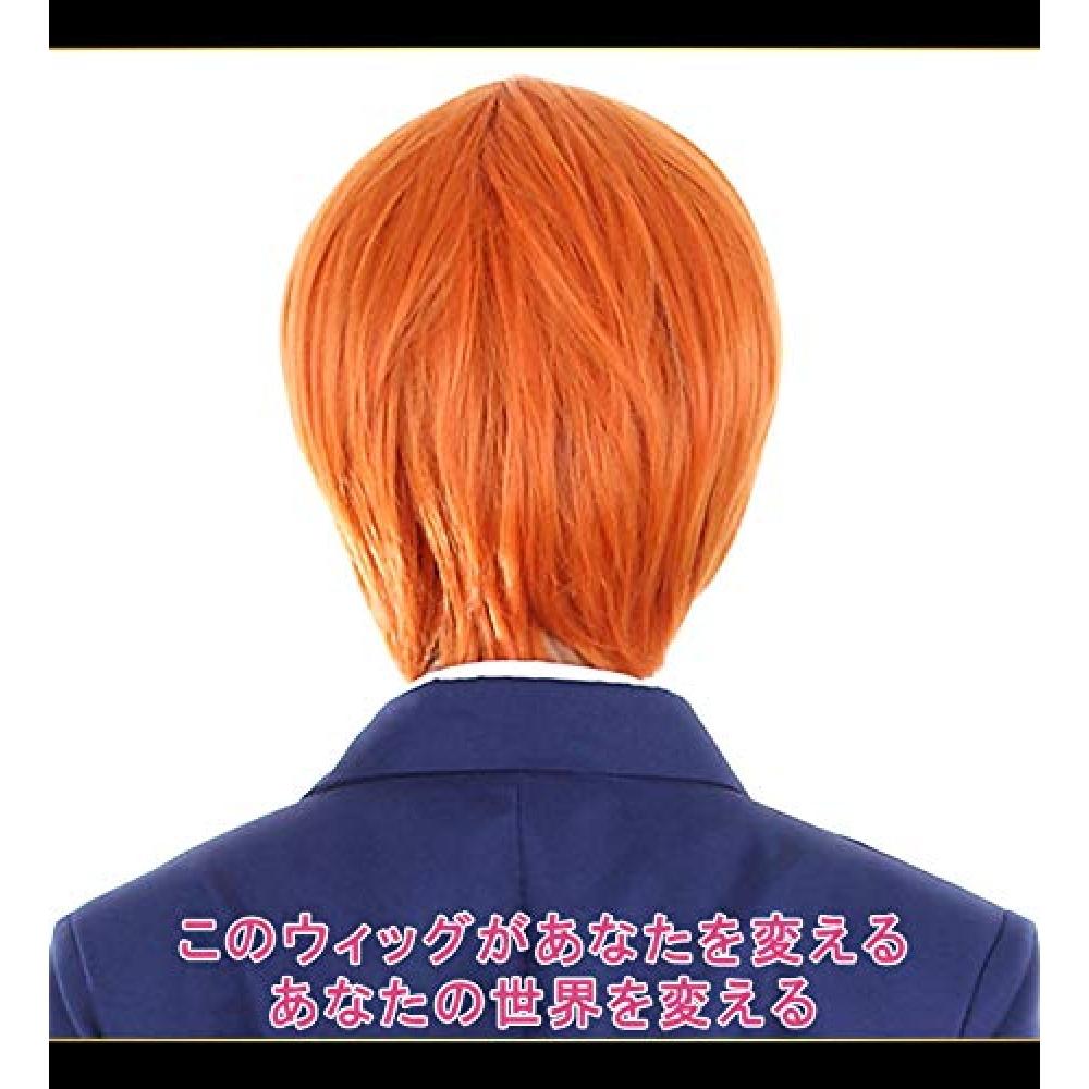 CaseEden Парик для косплея, термостойкий, короткий, оранжевый, коричневый, белый, набор из 2 париков Merche (Черный и цвет кожи)