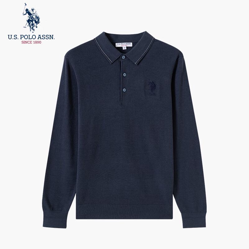 U.S. Polo Assn. Мужской джемпер-поло из смесовой шерсти
