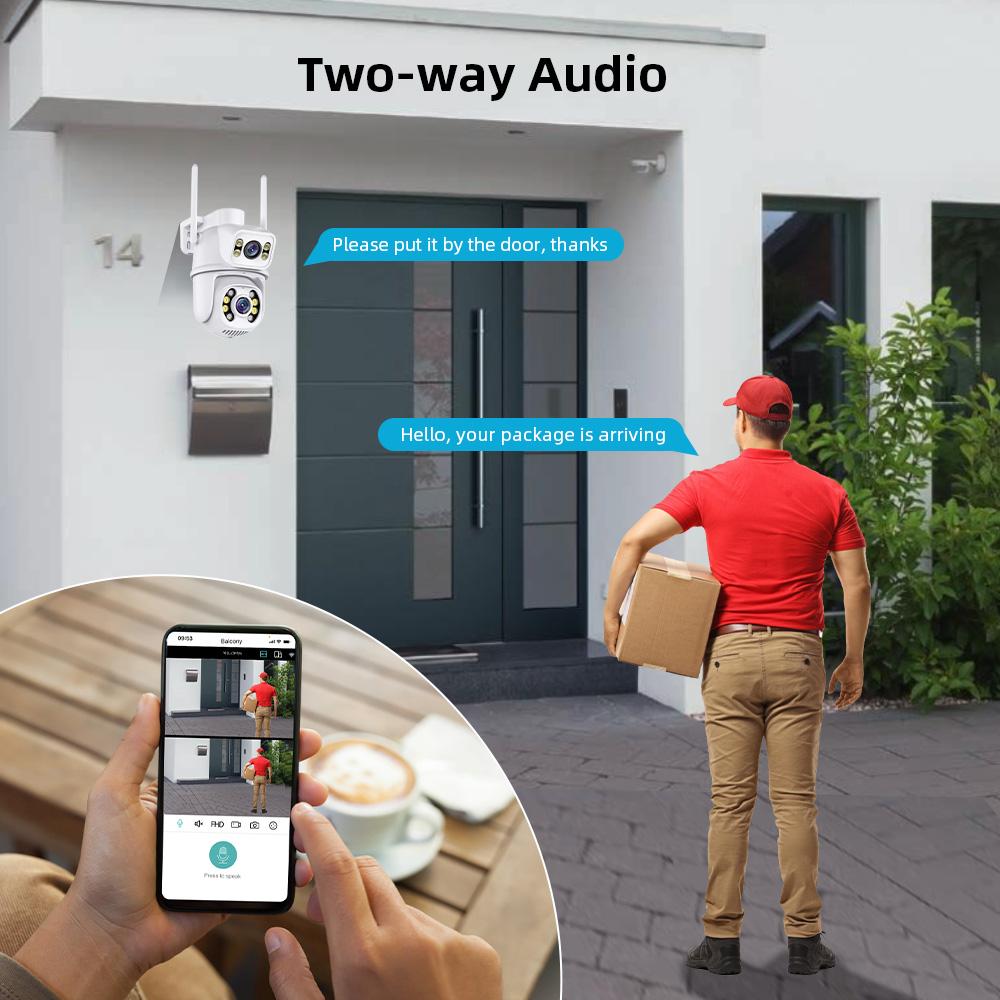 Камеры видеонаблюдения Wi-Fi 8MP Dual Lens Security Protect CCTV Camera Outdoor Human Detection Wireless PTZ IP Camera ICSee Lenovo