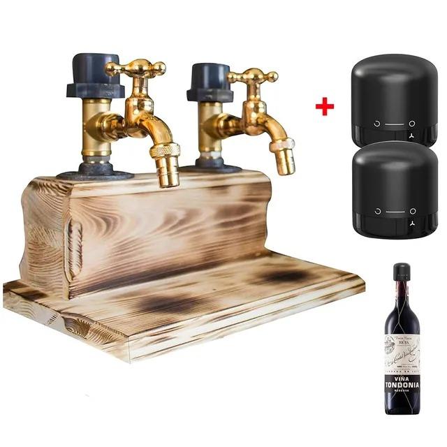 Wood Faucet Shaped Whisky Liquor Dispenser Perfect Wine Alcohol Gifts for Dad Husband Rustic Farmhouse Bar Home Decor 7