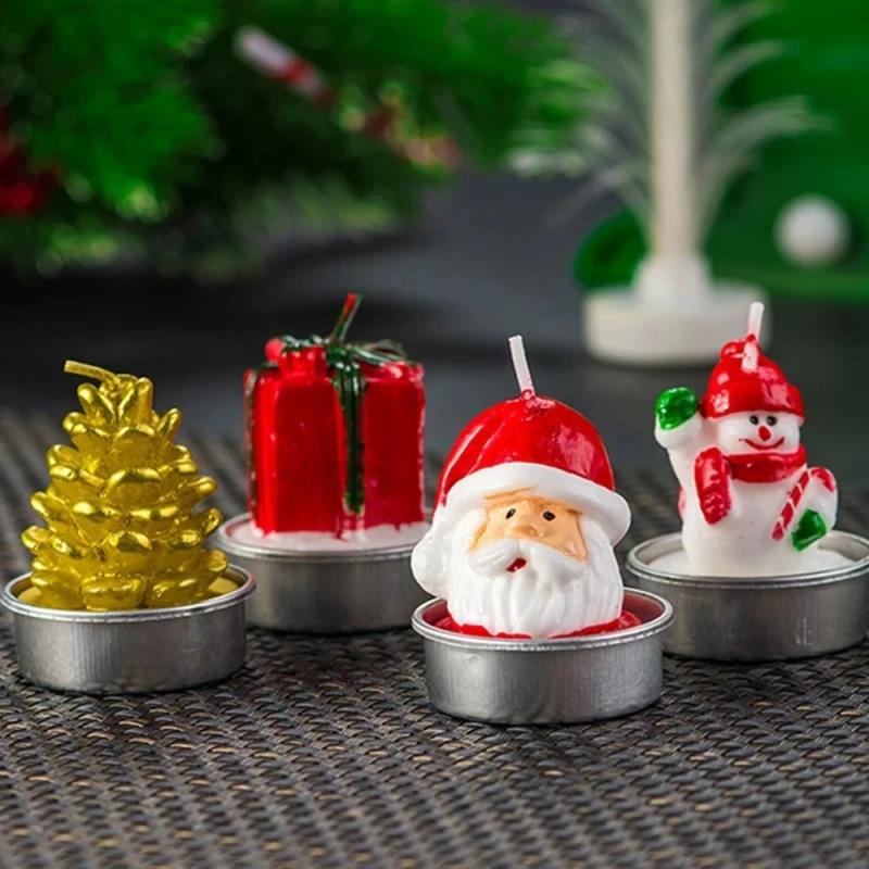 3pcs Creative Christmas Snowman Gingerbread Man Christmas Candle Aromatherapy Gift Set Home Decoration Handmade Birthday Gifts