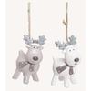 Suspension - Elk - Ceramic - Grey and White - 4x7x3cm - To Hang