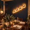 Modern Farmhouse Interior Decor Christmas Reindeer Wall Light, Wooden LED Silhouette with Warm Backlight, Festive Home Lighting Battery Operated