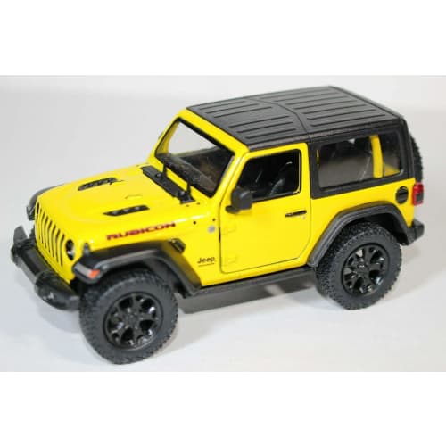 KiNSMART - Jeep Wrangler Rubicon Off-Road 4x4 5-Inch 1:34 Scale Diecast Model Replica Toy Car (Yellow Hardtop)