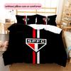 Sao Paulo FC2 Pattern Bedding Quilt Set  Home Decoration  Gift (1 * duvet cover + 2 * pillowcase  without core)