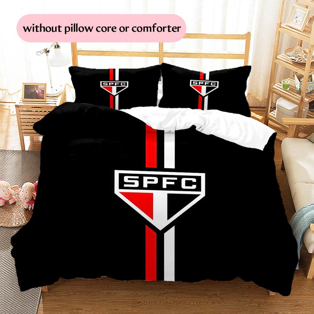 Sao Paulo FC2 Pattern Bedding Quilt Set  Home Decoration  Gift (1 * duvet cover + 2 * pillowcase  without core)