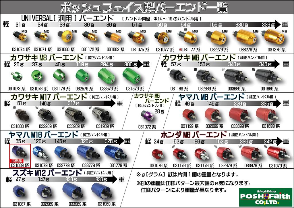 POSH FAITH Motorcycle Supplies Handlebar End Solid Bar End Yamaha Genuine Handle M16 Type MT-09 | MT-07 Pink 031089-32-10