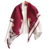 Autumn And Winter Triangle Scarf Polka Dot Kitten Print Double-Sided Warm Scarf Shawl Outer Cover Women