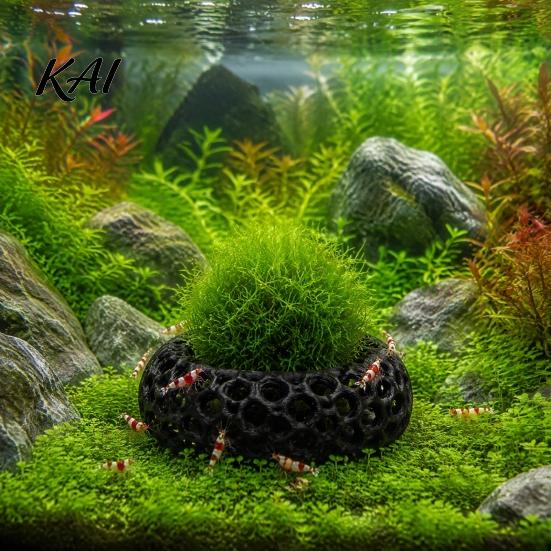Aquarium Substrate Decor 2Pcs Shrimp Caves for Plants, Round Hideouts, Cherry & Dwarf Invertebrate Tank Supplies Hides Moss Ferns And Anubias,