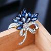 Korean Crystal Brooch for Women - Blue Cardigan Sweater Coat Pin & Fashion Corsage Accessory