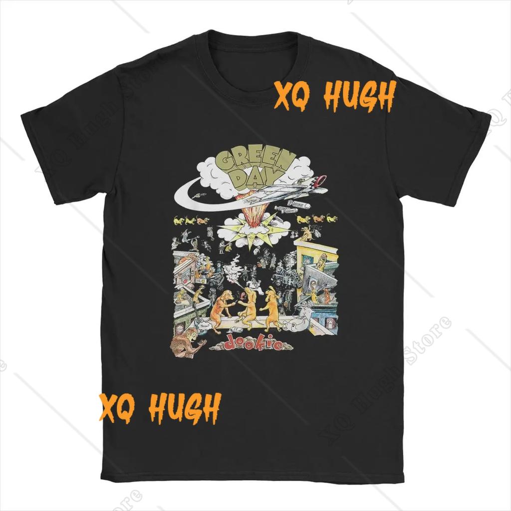 Мужские футболки Green Days Fresh Dookie Saviors Hip Hop Fans Gift 100% Cotton Tops Short Sleeve Round Gate Tee Plus Size T-Shirt