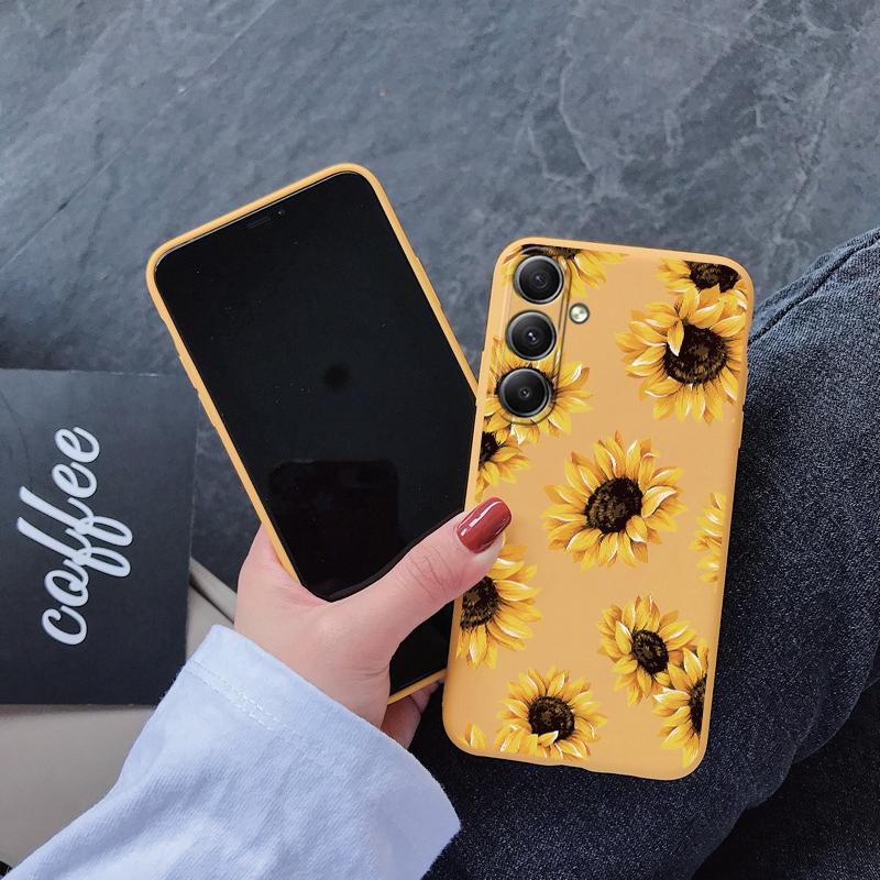 Мягкий силиконовый чехол Sunflower для Xiaomi Redmi Note 13 Pro 13C Poco C65 Samsung A35 A55 M35 Huawei Honor 200 Realme Camera Защитный противоударный чехол