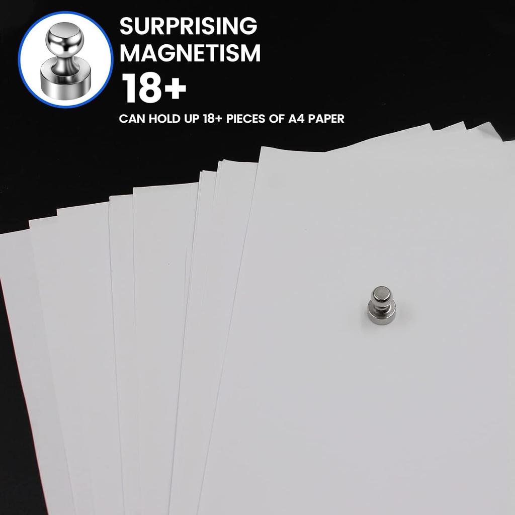 4Pack Fridge Magnet, Push Pin Magnets, Strong Rare Earth Magnets for Whiteboard Refrigerator, Small Neodymium Magnets for Kitchen Home