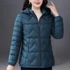 Women's Winter Solid Color Short Section Slim Warm Jacket Middle-aged Long-sleeved Hooded Temperament Jacket