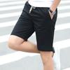 Мужские повседневные шорты-карго с эластичной завязкой на талии и карманами, повседневные шорты, однотонные прямые шорты до колена, уличная одежда
