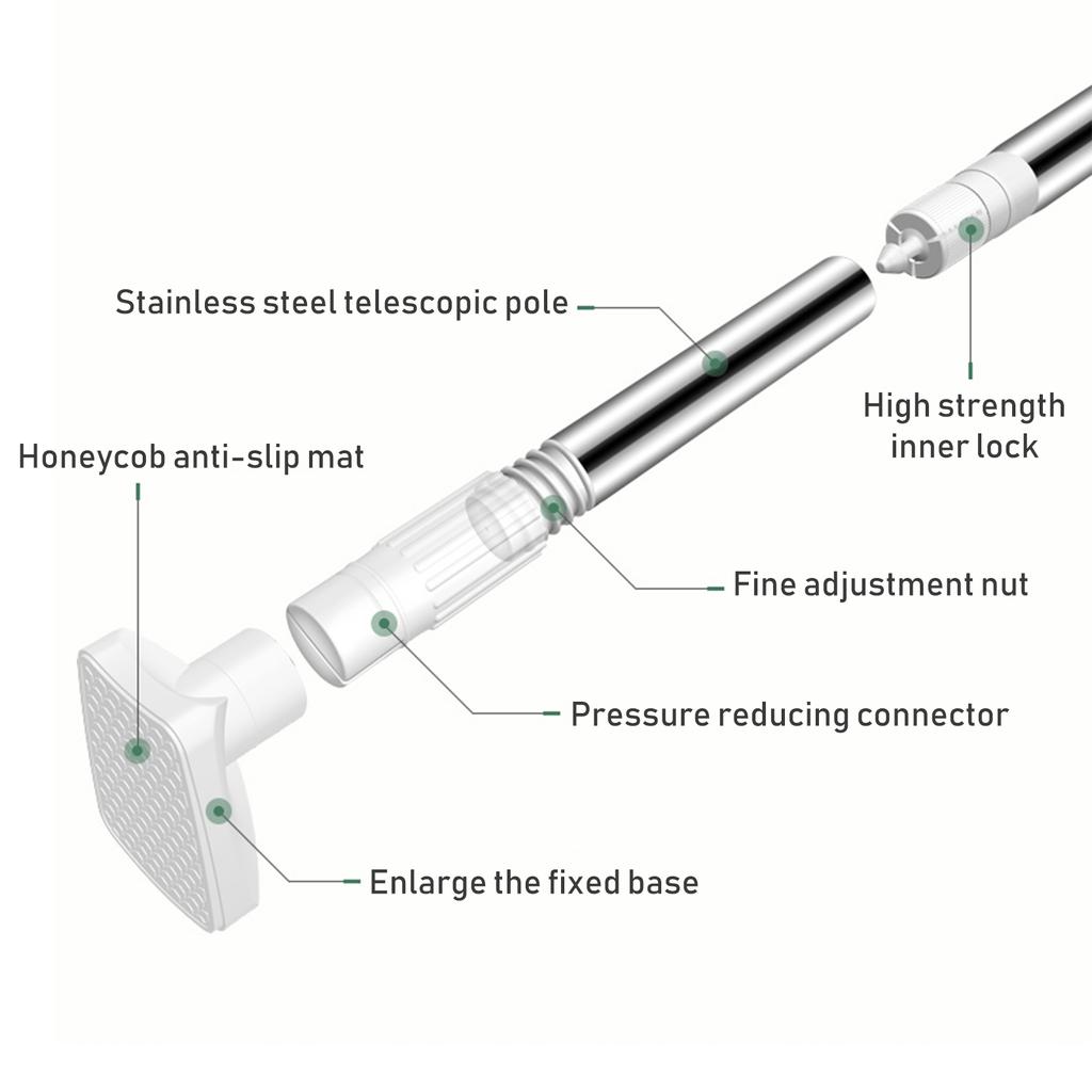 No Drilling Tension Curtain Rod 26 To 42 Inch Expandable Curtain Rod No Rust Bath Closet Hanging Pole for Windows or