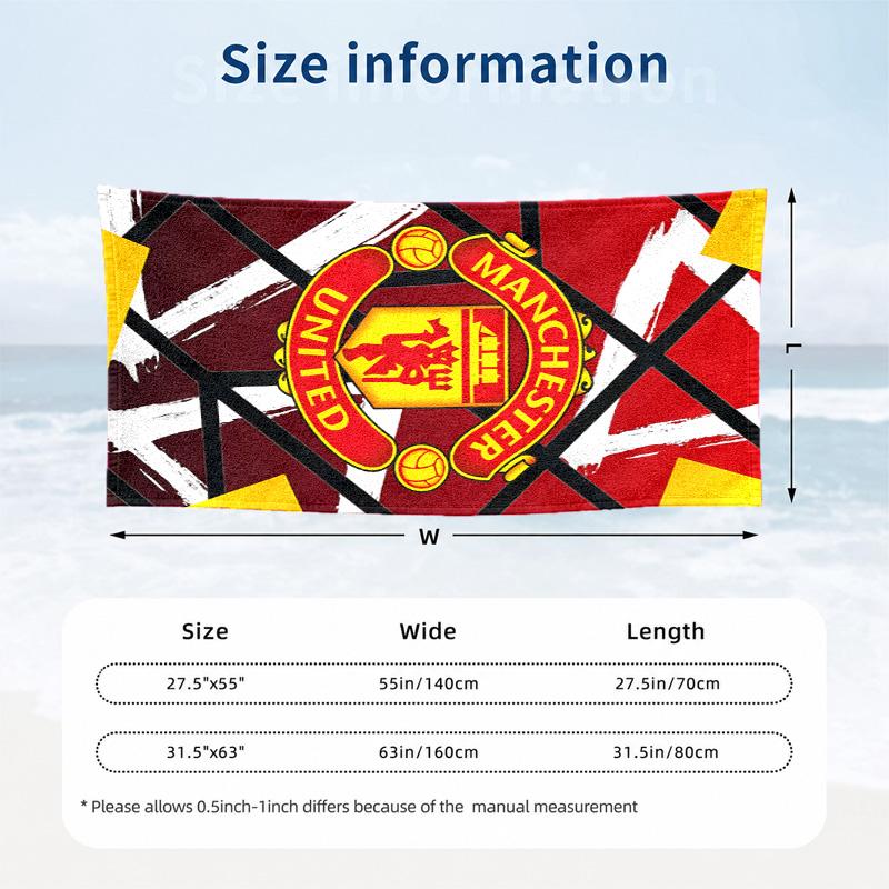 FC Manchester Microfiber Beach Towel Quick Dry Sand Free Lightweight Beach Towels for Travel Swimming Camping