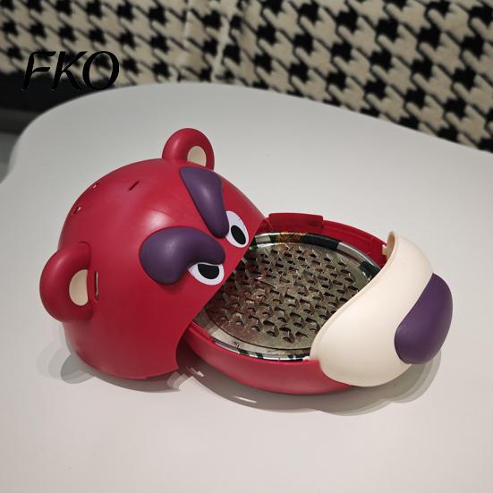 Cartoon Bear Mosquito Coil Holder Pink Box, Fireproof Incense Burner, Decorative Child Safe Case Repellent for Home Office Outdoor