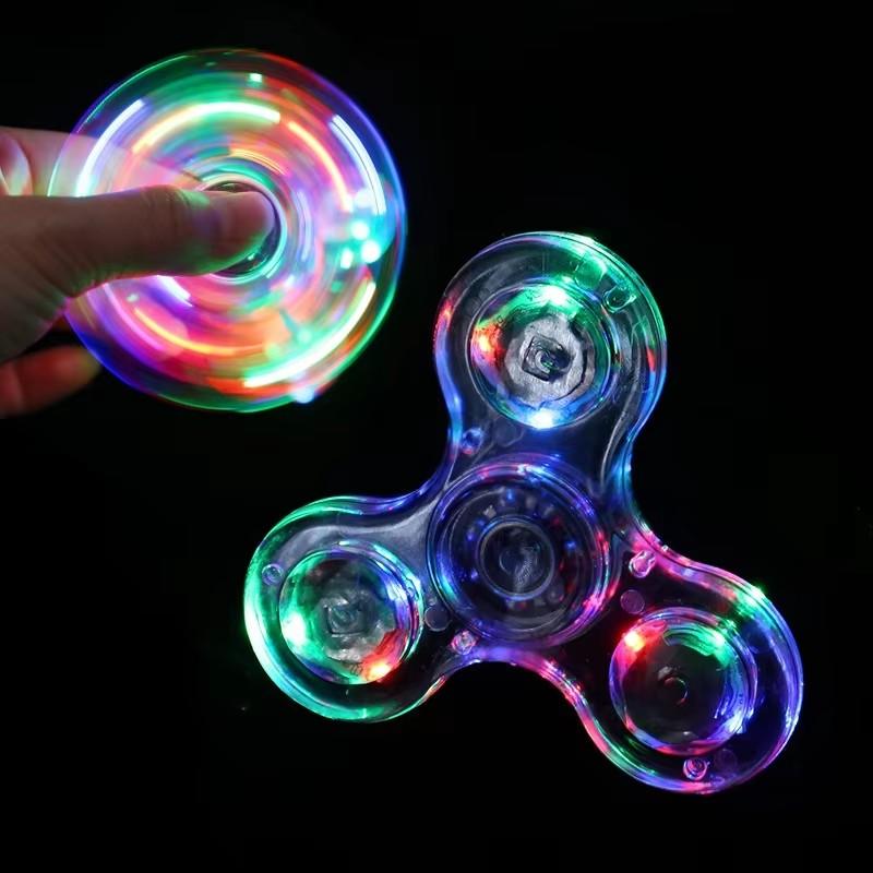 Ручной Гироскоп Кристальный Светодиодный Свет Fidget Spinner Ночник EDC Игрушка для Снятия Стресса Гироскоп на Питании