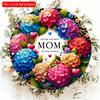 2D Flat 20*20cm1pc You Are the Best Mom In the World Retro Bright Colorful Hydrangea Pattern Round Wooden Sign, Mother's Day Theme Gift for Mom Wood