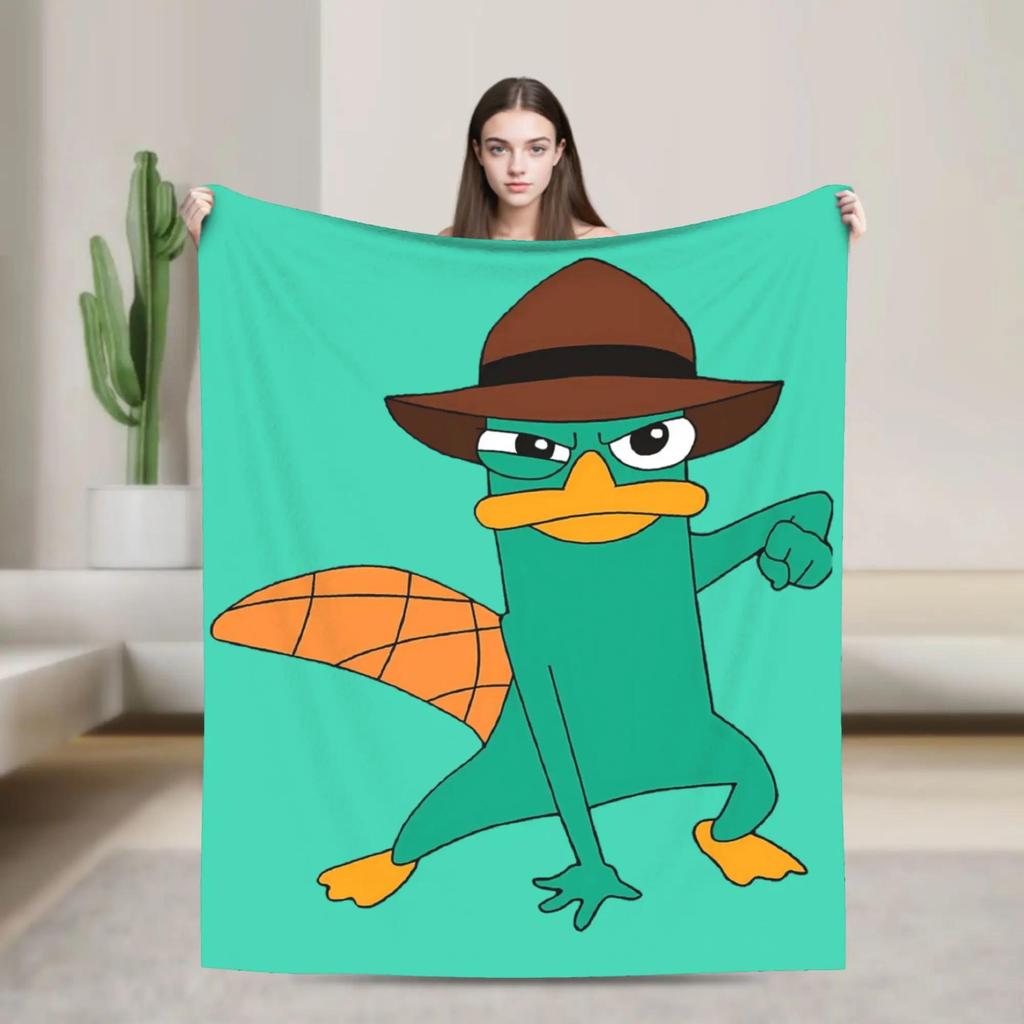 Perry the Platypus Halloween Blanket Soft Winter Bedding Throw for Student Room Sofa Bed Cover Fashionable Durable Bedspread