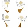 Tassels Metal Bookmark Lotus Flower Book Clip Hollowed Out Bookmark  School Office Supplies