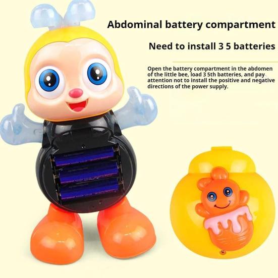 Электрическая поющая танцующая игрушка-пчела с музыкой, светодиодной подсветкой, интерактивная вибрирующая игрушка-пчела для малышей, мальчиков, девочек, детская образовательная мультяшная игрушка-животное, музыкальная игрушка