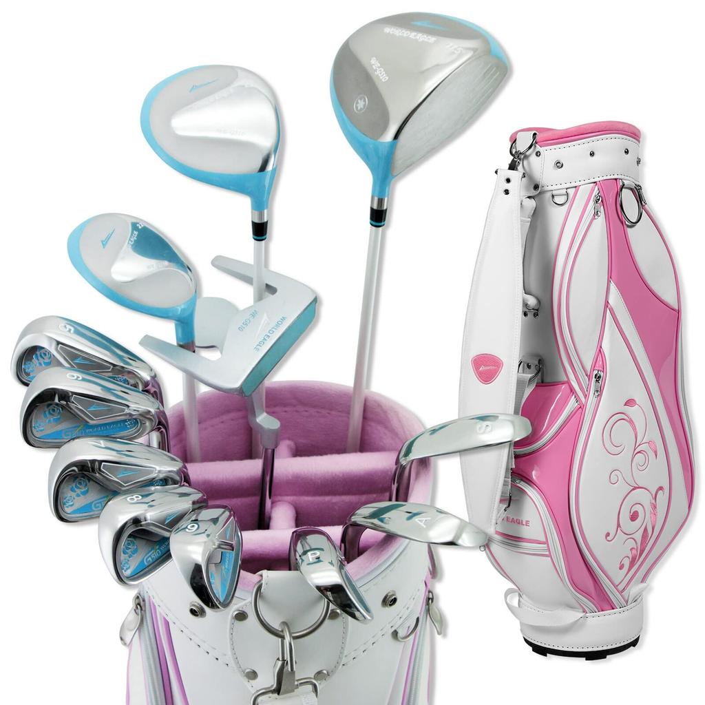 WORLD EAGLE G510 Женский набор клюшек 12 клюшек для правой руки сумка: 510 Бело-розовый для начинающих