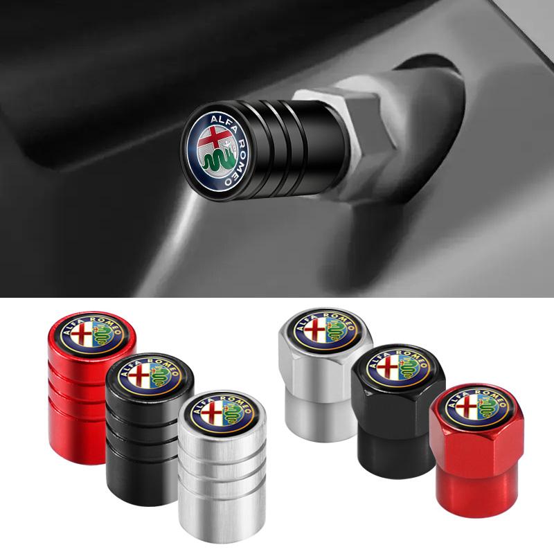 4Pcs Colour Metal Car Wheel Tire Valve Caps Stem Covers Accessories For Alfa Romeo 4C 159 Spider Giulia Giulietta 8C Car Styling ysdf45