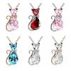 Роскошные Свадебные Женщины Cat Rhinestone Очарование Ожерелье Партии