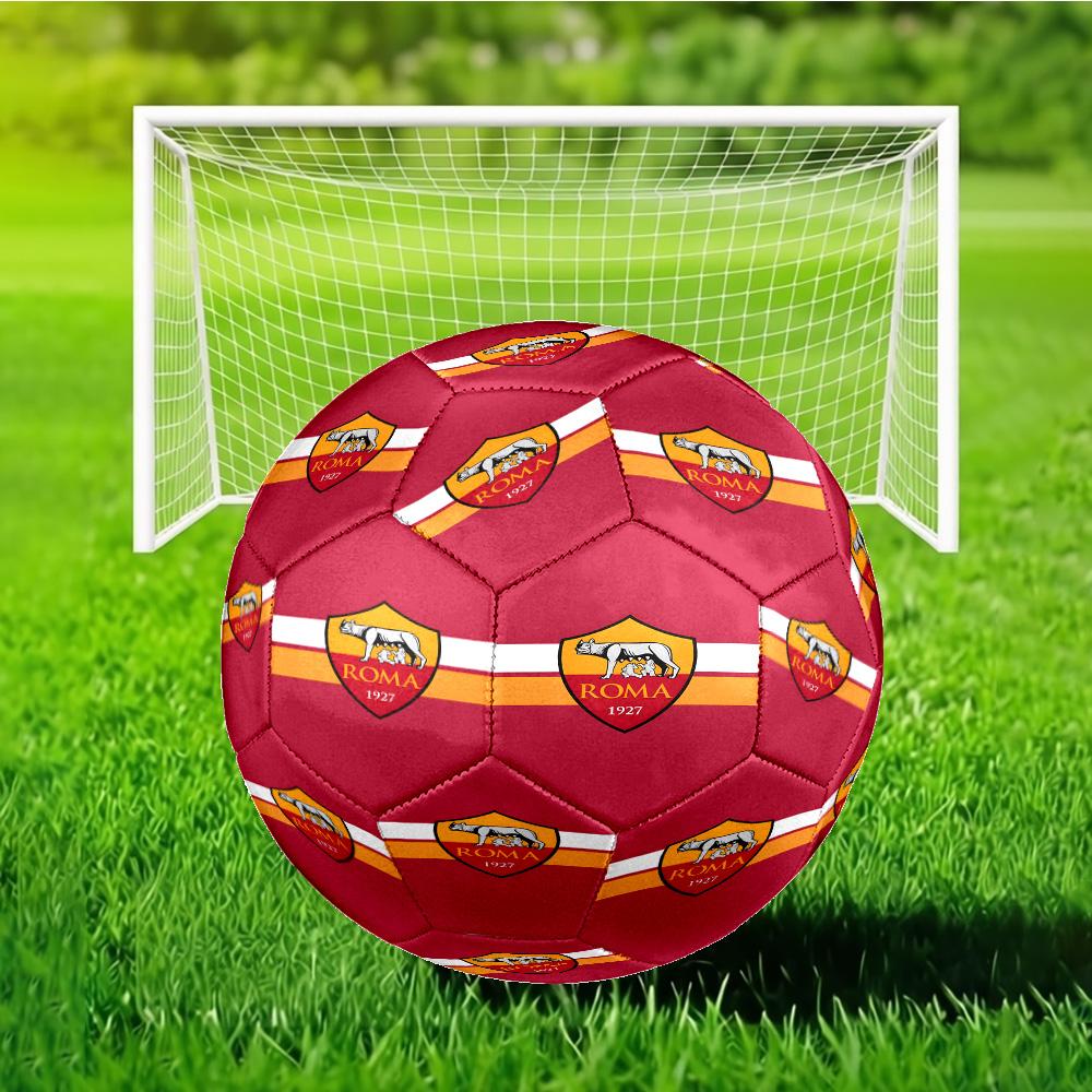 Rome Football club Printed Size 5 Soccer Ball - Durable, Machine-stitched, Soft and Comfortable, Suitable for Training and Matches Gift