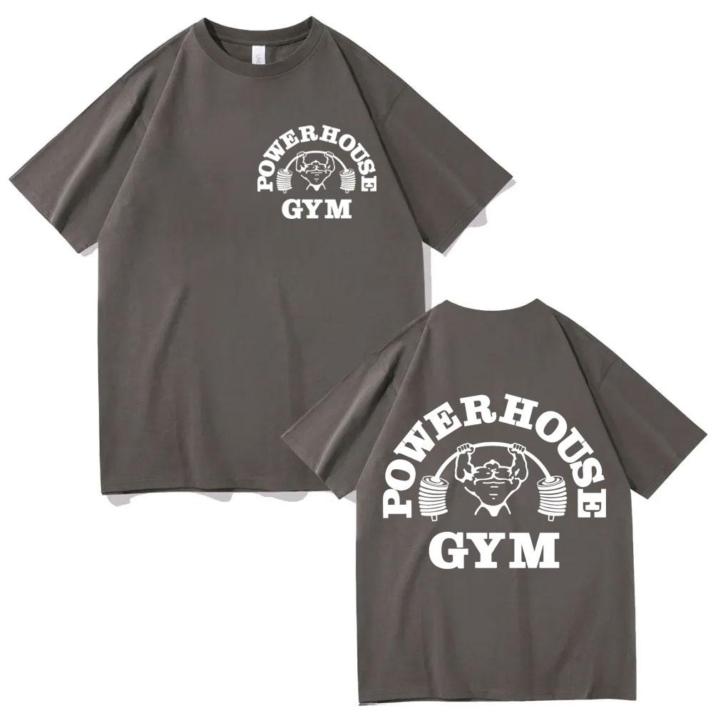 Powerhouse Gym Графические Футболки Мужские Женские Мода Повседневная Спорт Короткий Рукав Футболка Высококачественный Хлопок Оверсайз Футболки