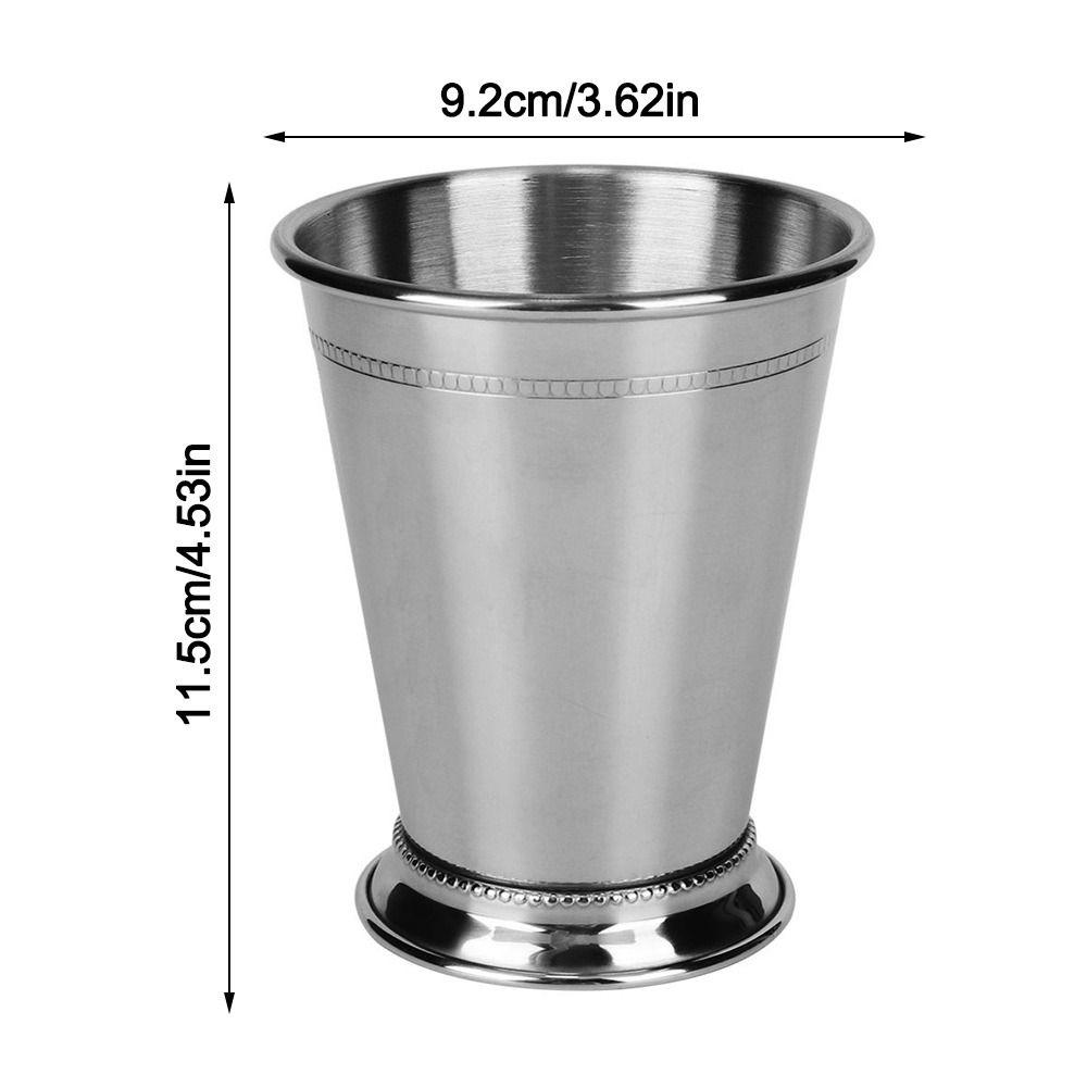 2pcs Stainless Steel Mint Julep Cup Silver Mojito Cup Stainless Steel Cocktail Mug Restaurant