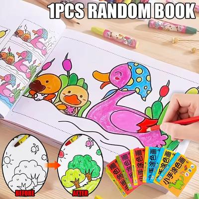 48-страничные детские раскраски 2-5 лет Раннее развитие Книжка для рисования с машинами, животными, школьные канцелярские товары, подарок