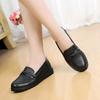 Spring Women's Shoes Low-top Round-toe Loafers Waterproof Moccasins Soft Leather Shoes