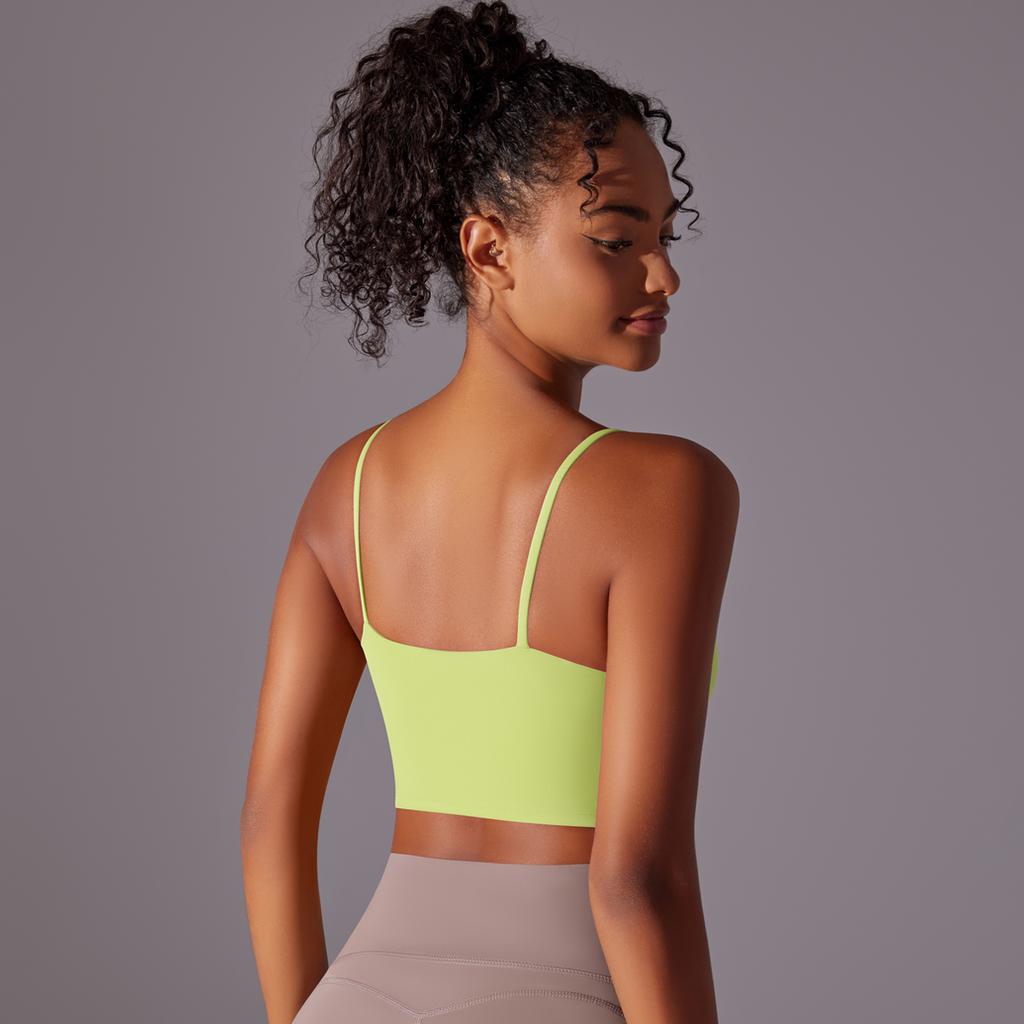 Auroth Sleeveless Sports Vest Women Shockproof Yoga Bra Push Up Gym Workout Crop Top Solid Color Fitness Top