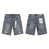 2026 Mens Premium American Streetwear Denim Shorts - Slim Fit Hand-Painted Distressed Low Rise Cotton Blend
