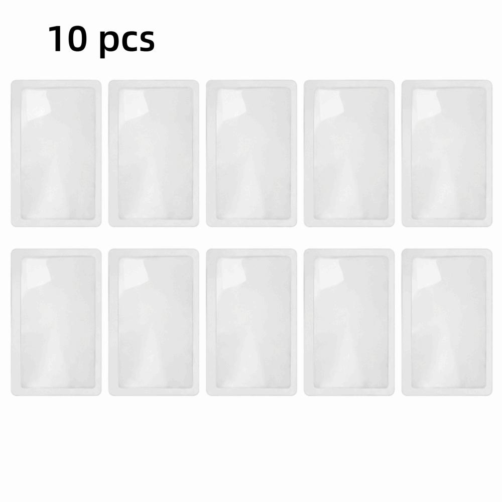 10pcs PVC Magnifying Glass Square Lens Reading Magnifier Pocket Magnifier  Small Print
