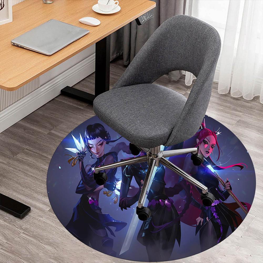 1pc Swordsmaids Round Chair mat Area Rug - Non-Slip, Floor Mat for Office, Bedroom, and Indoor Decor -1002232