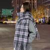 Высококачественный клетчатый шарф в корейском стиле: Теплая, Утолщенная Шаль, Похожая на Кашемир, для Студентов и Пар