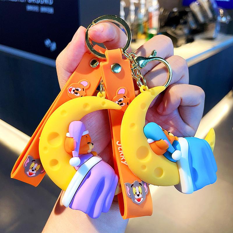 Очаровательный мультяшный брелок с кошкой и мышью, восхитительная 3D подвеска для сумки в подарок