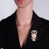 Rinhoo Lovely Owl Brooches Korean Trendy Rhinestone Brooch Badge Pin Bird Animal Party Casual Suit Decoration Badge Corsage Gift