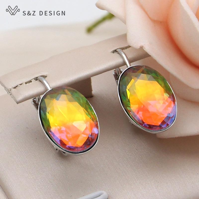 Модные овальные серьги в форме яйца с имитацией турмалина для женщин, свадебные серьги цвета розового золота, ювелирные изделия