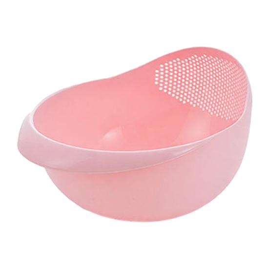 Корзина для мытья и слива риса Легкая Пищевой пластик Двухслойные дренажные отверстия Хранение овощей и фруктов Кухонная корзина