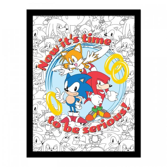 Sonic The Hedgehog ItÂ´s Time To Be Serious Framed Poster