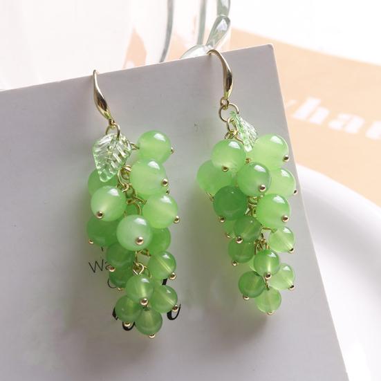 1 шт. Серьги-гроздья в виде винограда, женские серьги-крючки, серьги-фрукты, висячие серьги с искусственным кристаллом, висячие серьги для вечеринок и клуба