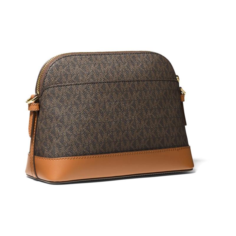 Michael Kors Jet Set Шарм Цепочка Пресбиопия Печатный Ретро Застежка-молния Холщовая Оболочка Сумка Через плечо Большая Женская Коричневая