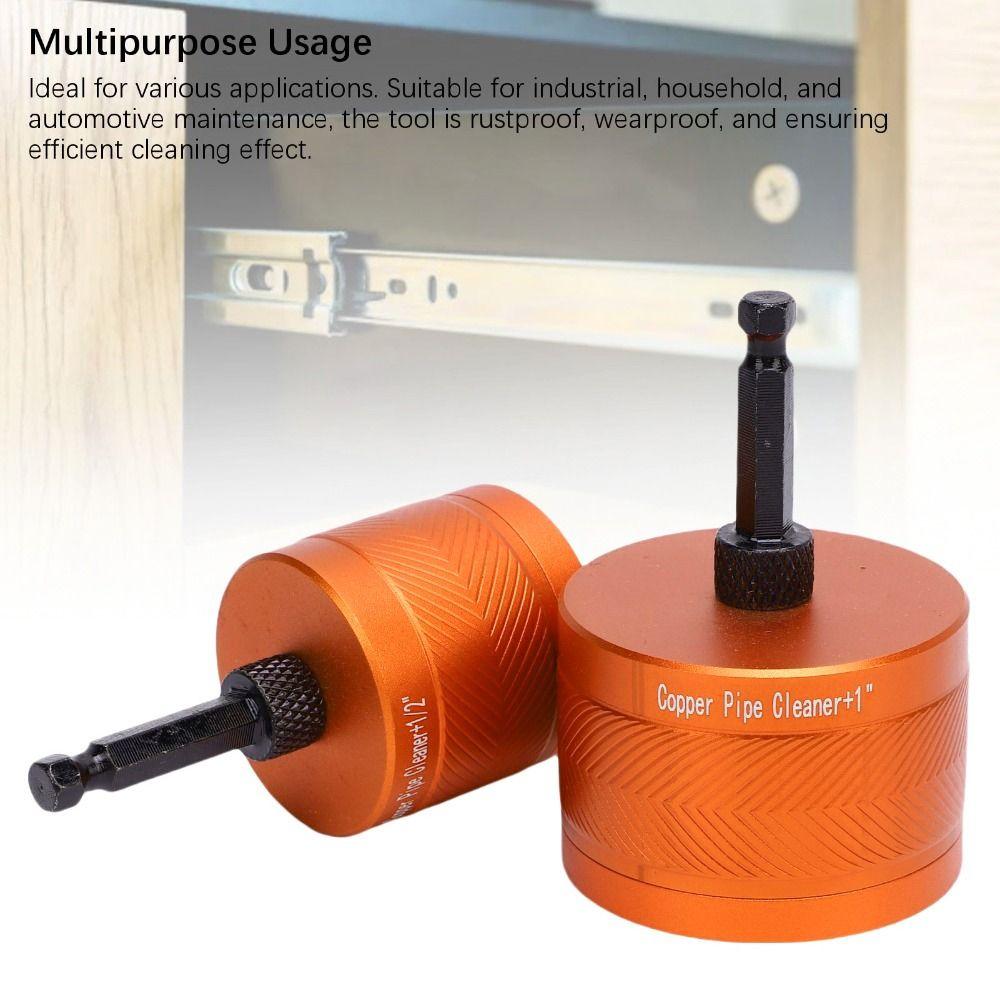 2pcs Aluminum Alloy Metal Pipe Cleaner Orange Copper Pipe Cleaning Tool Plumbing